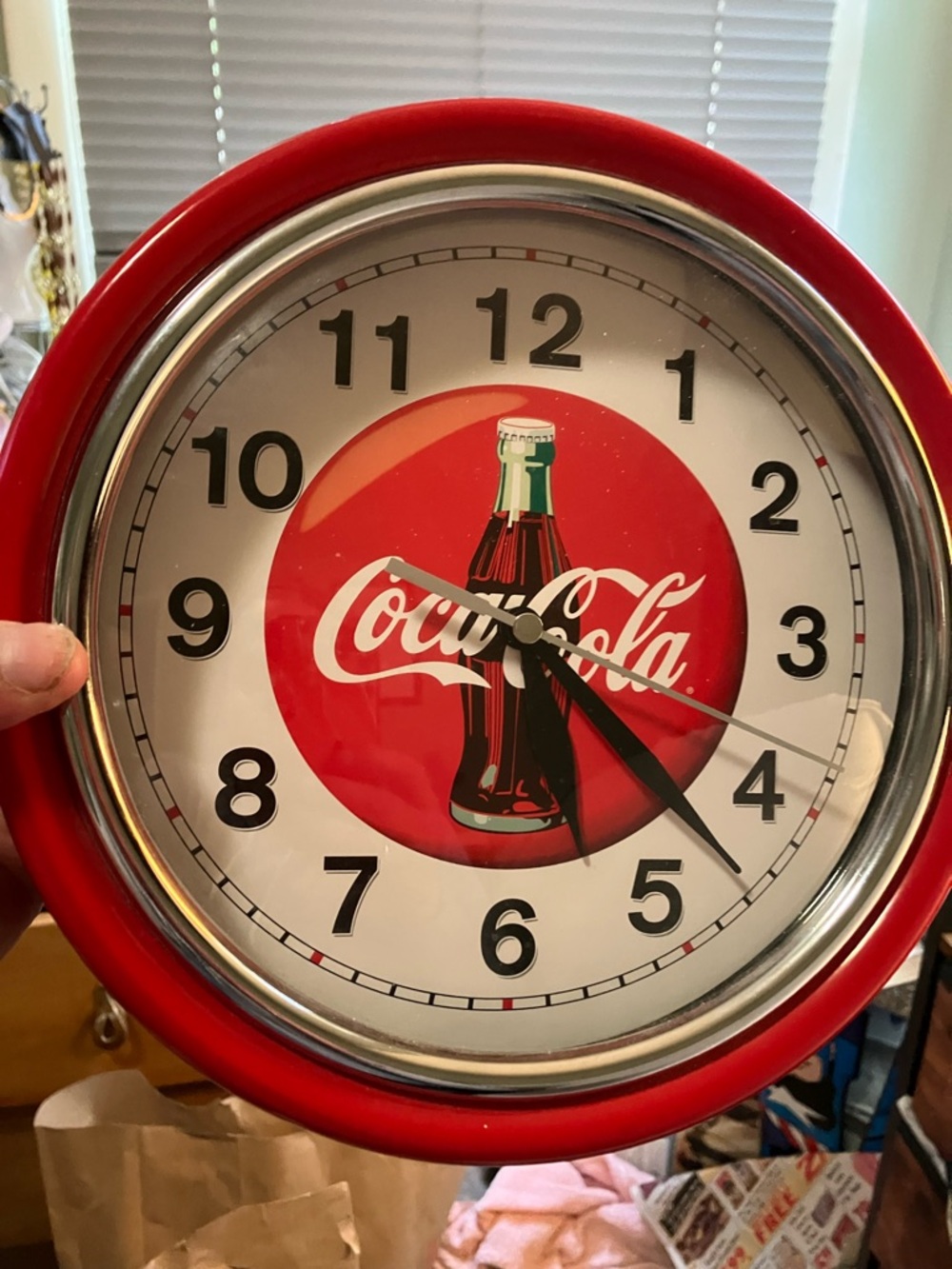 Vintage Metal Coca Cola Diner Style Red Retro Wall Clock